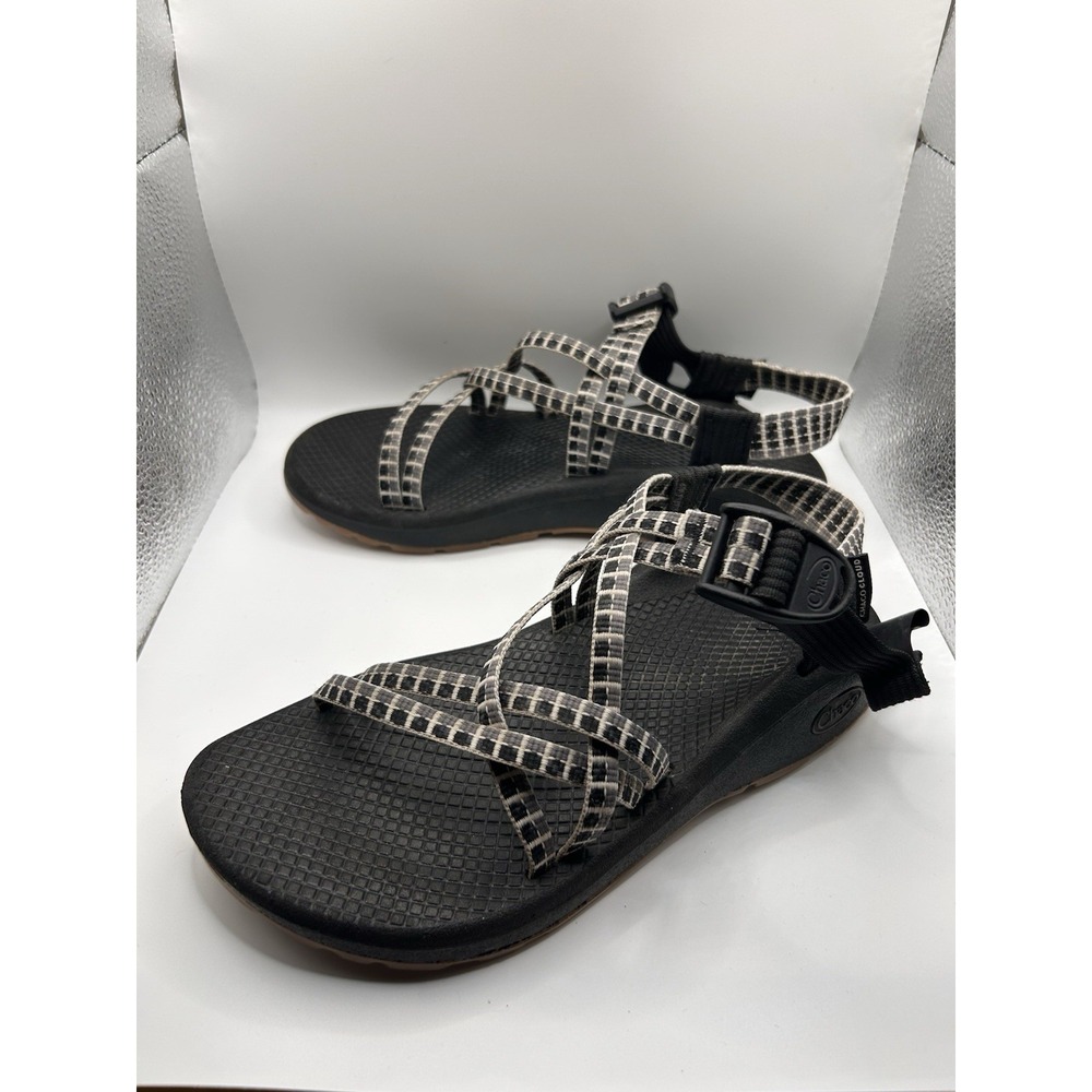 Chaco Z Cloud X Sandals Womens 6 Black White Pixel Grid Strappy Athletic Hiking